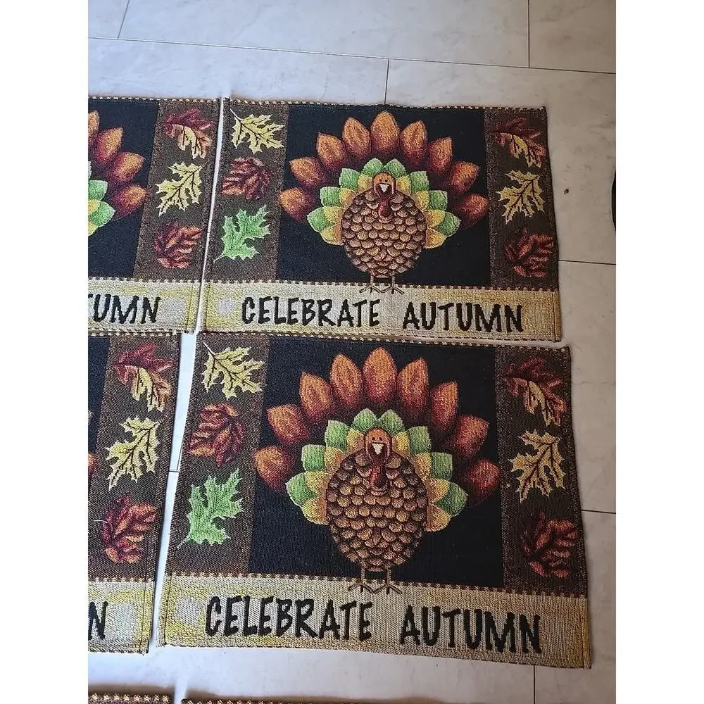 Lot of 6 Windham Home Celebrate Autumn Thanksgiving Tapestry‎ Placemats 13